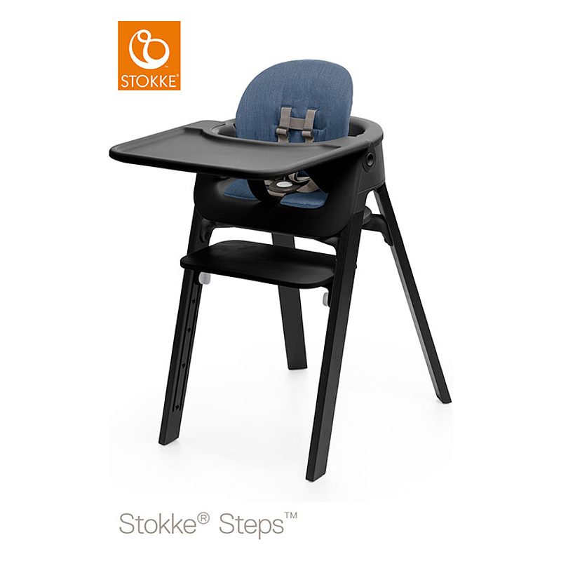 STOKKE® schwarz schwarz/Buche Hochstuhl Steps™